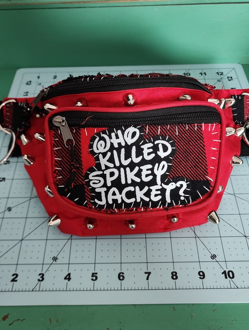 DIY Red Plaid Punk Fannypack